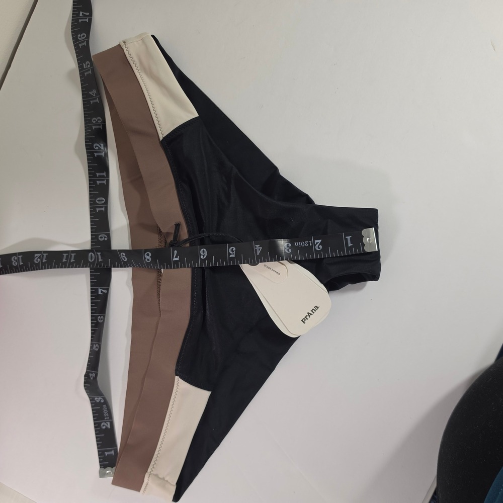 prAna Baja Bound Cheeky Bottom Womens Large Carob Colorblock NWT sporty Swimwear - Picture 8 of 9
